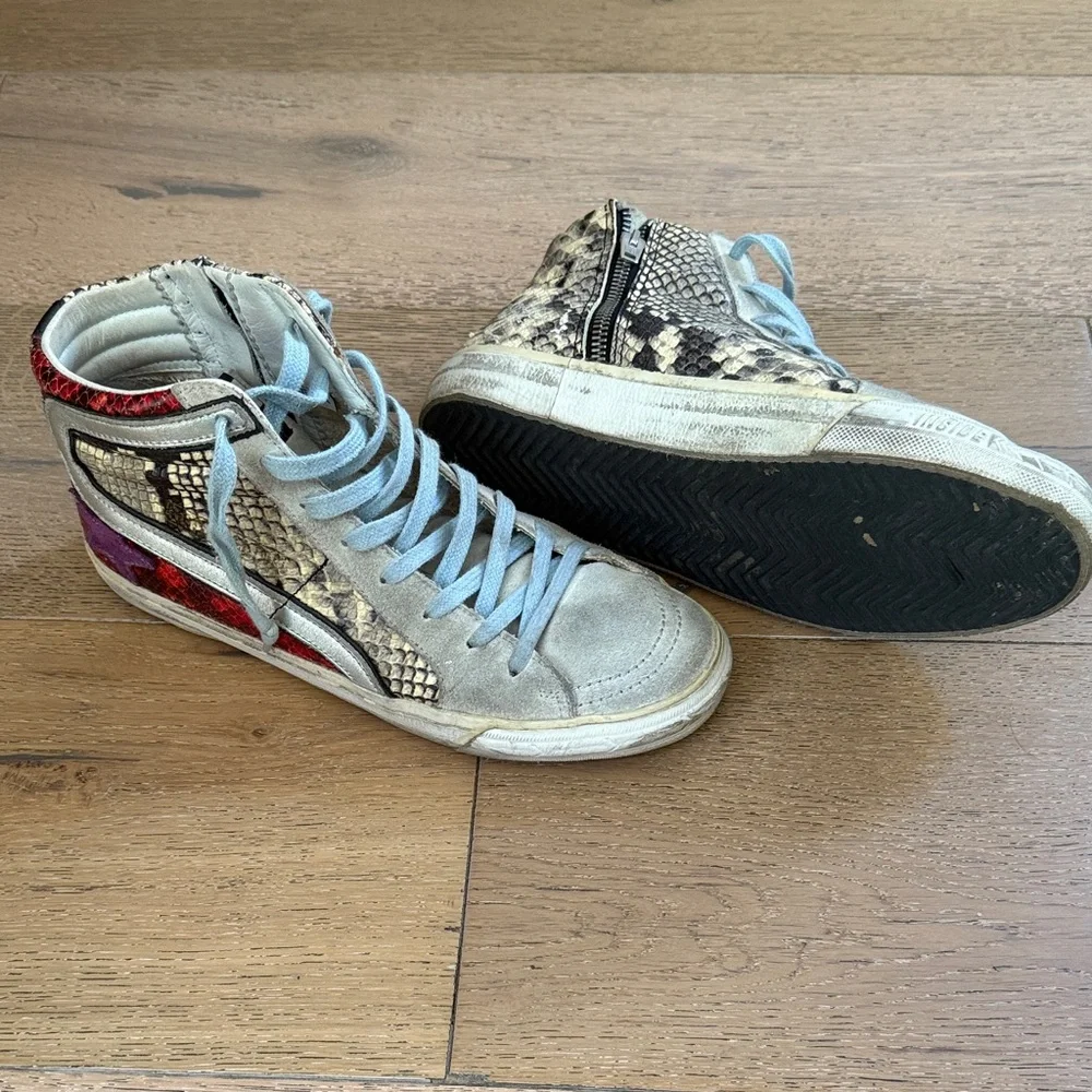 Golden Goose high top Snake Print Sneakers - Picture 3 of 3